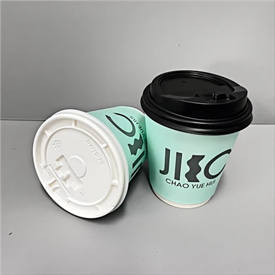 ڑککن Ø90 کے ساتھ 10 اوز ڈبل وال وال پیپر کافی کپ